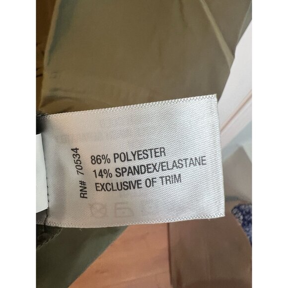 Orvis XL Army Green Button Down Utility Drawstring Waist Short Dress Zip Pockets - Picture 13 of 13